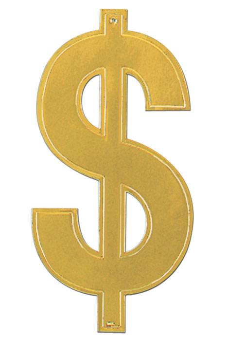 16" X 8" Foil Dollar Sign Gold Set/6