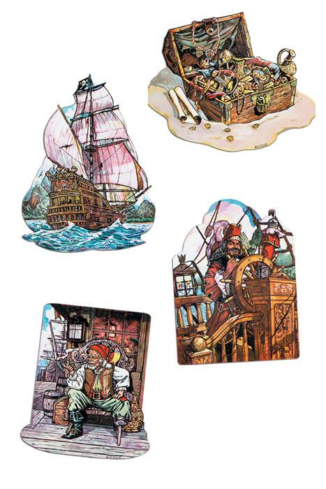 16" Pirate Cutouts Set/4