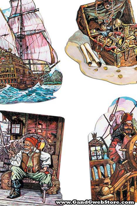 16" Pirate Cutouts Set/4
