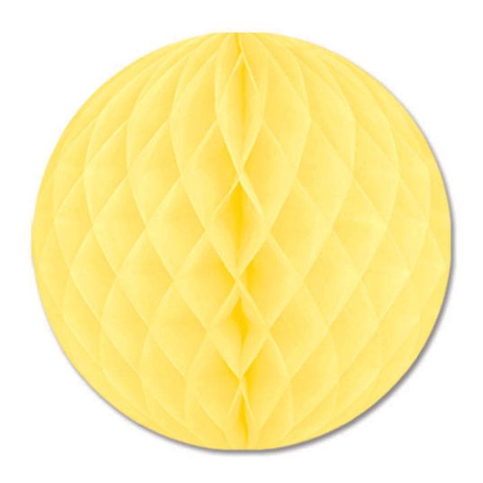 12" Hanging Tissue Ball Yellow