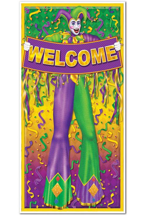 30" X 5ft Mardi Gras Door Cover Multi-color