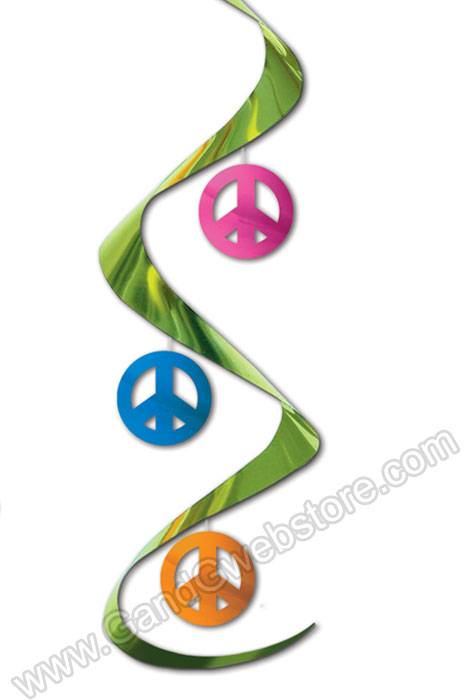 24" Peace Sign Whirls Assorted Pkg/3