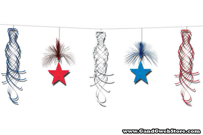 Star Shimmer Garland Red/white/blue