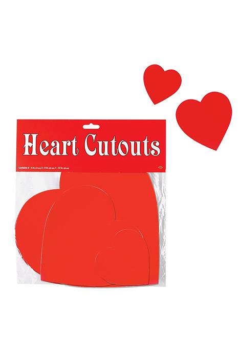 4-9-12" Heart Cutout Red Pkg/9