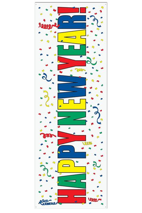 5ft X 21" Happy New Year Sign Banner Multi-color