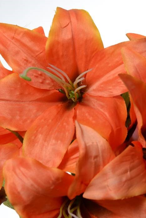 18" Silk Tiger Lily Bush X11 Orange