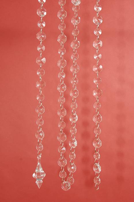 76" Acrylic Small & Big Bead Garland Clear Ea.