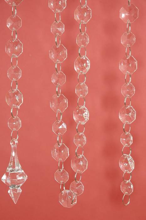 76" Acrylic Small & Big Bead Garland Clear Ea.