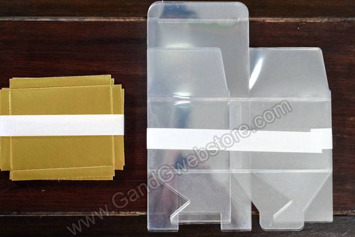 4" X 3" X 2.75" Box/gold Bottom Clear Pkg/12
