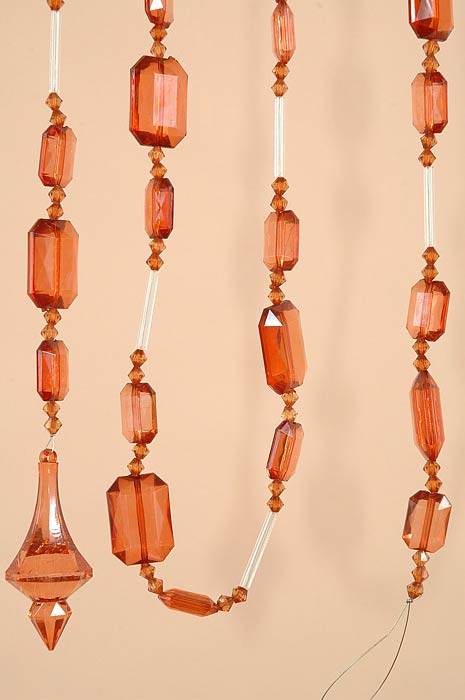 72" Acrylic Retan. Bead Garland Brown Ea