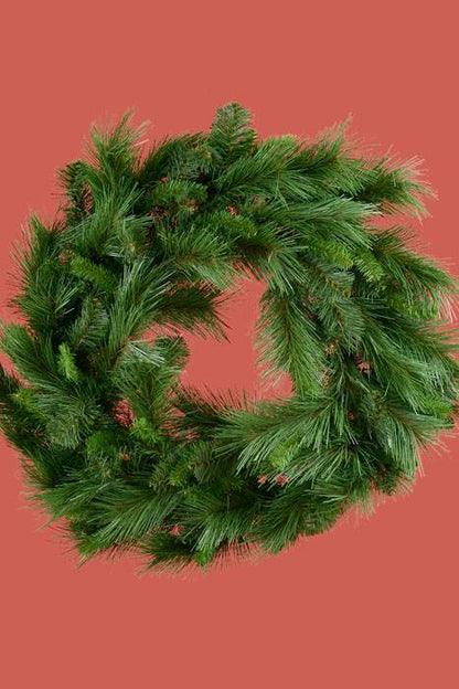 30" Mix Pine Wreath Green