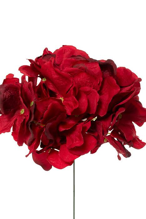 10" Silk Hydrangea Pick (Red)
