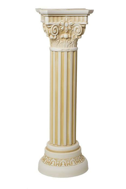11 X 34.75"  Plastic Grecian Pillar Stand Ivory