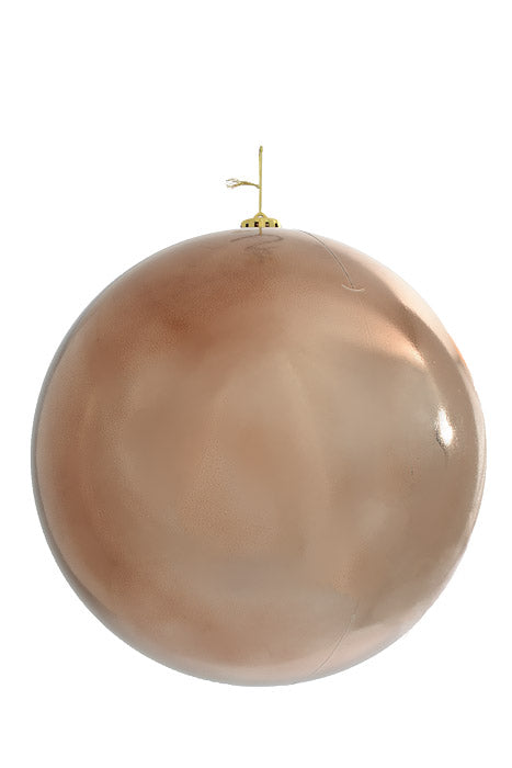 250Mm Shiny Plastic Ball Ornament Chocolate