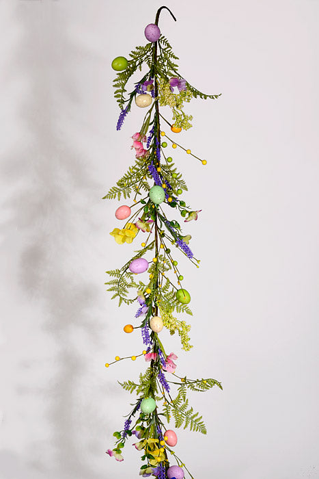 6Ft Artificial Egg &amp; Floral Garland Muti Color