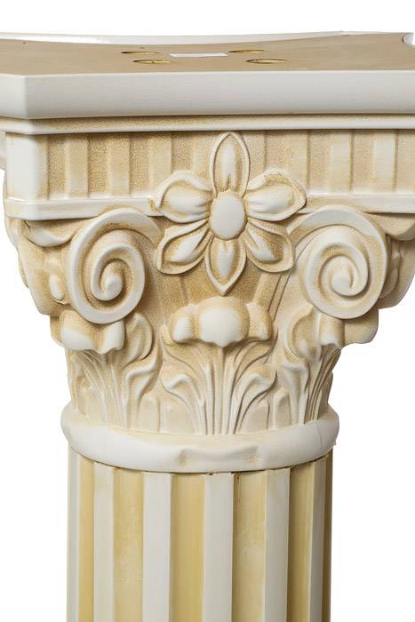 11 X 34.75"  Plastic Grecian Pillar Stand Ivory