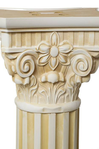 11 X 34.75"  Plastic Grecian Pillar Stand Ivory