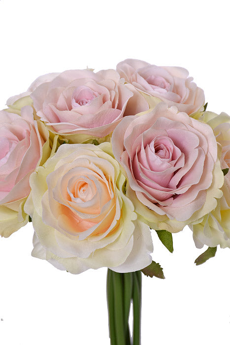 9&quot; Rose Bouquet Cream/Pink