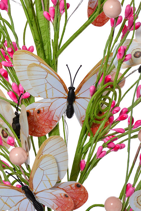 39.4" Easter Butterfly Spray Pink/Green