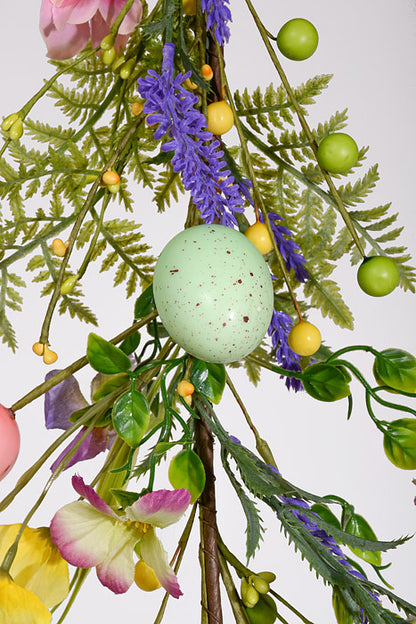 6Ft Artificial Egg &amp; Floral Garland Muti Color