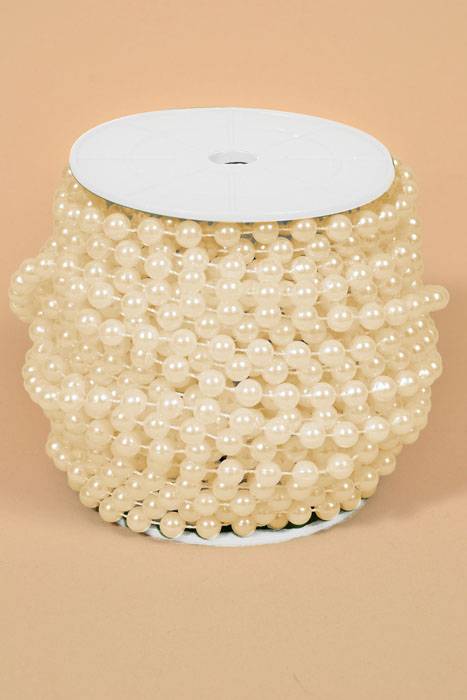 8mm X 25yds Pearl Garland Ivory