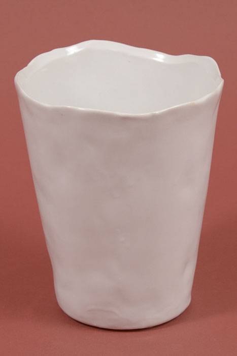 5.5" X 6.5" Ceramic Journey Pot White