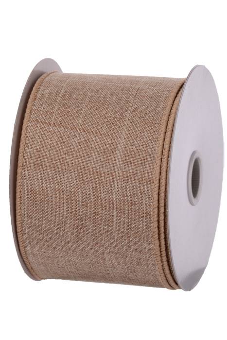 2.5" X 10yds Wired Light Natural Canvas Ribbon Natural