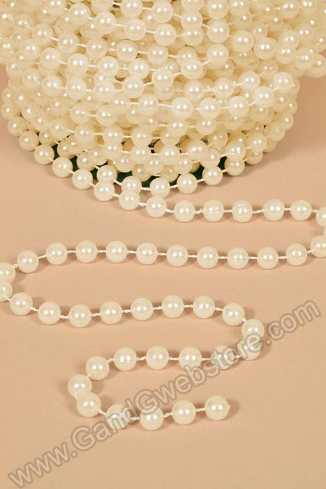 8mm X 25yds Pearl Garland Ivory