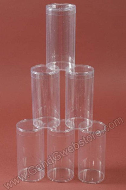 3" X 6" Plastic Cylinder Box Clear Pkg/6