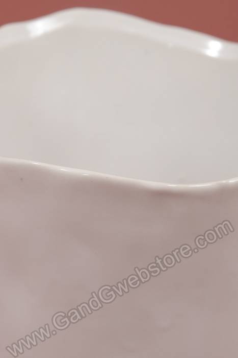 5.5" X 6.5" Ceramic Journey Pot White