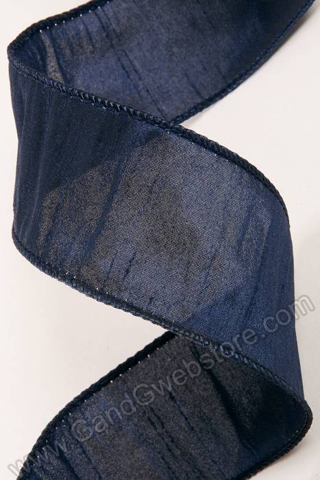 2.5" X 10yds Wired Anisha Ribbon Navy