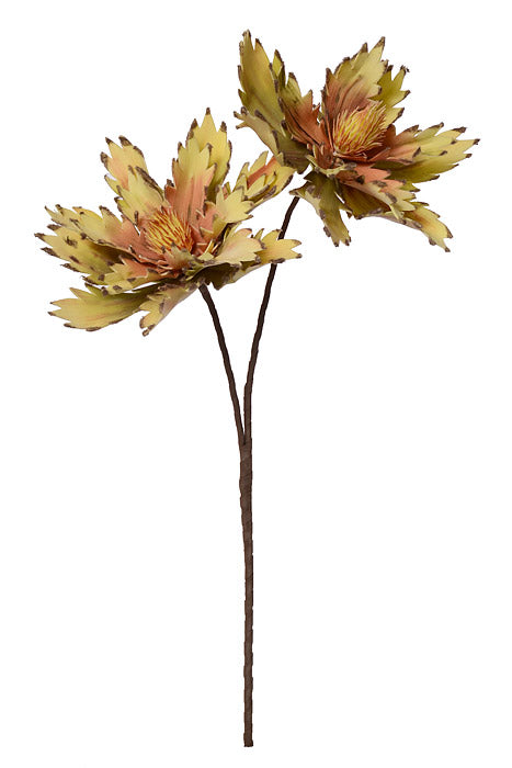 35" Foam Flower Spray Green/Yellow