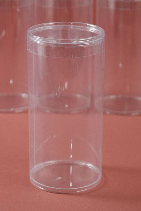 3" X 6" Plastic Cylinder Box Clear Pkg/6