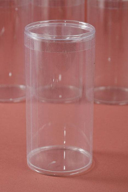 3" X 6" Plastic Cylinder Box Clear Pkg/6
