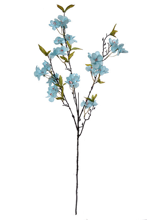 35" Silk Cherry Blossom Spray Blue