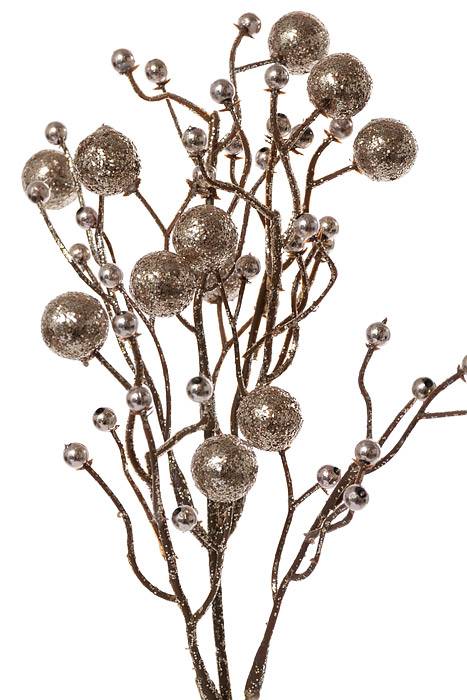 14&quot;glitter Berry Bead Pick Bundle Champagne