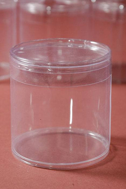 3" X 3" Plastic Cylinder Box Clear Pkg/6