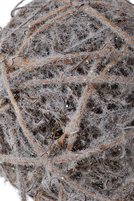 5" Frosted Vine Ball Ornament Natural/Frosted