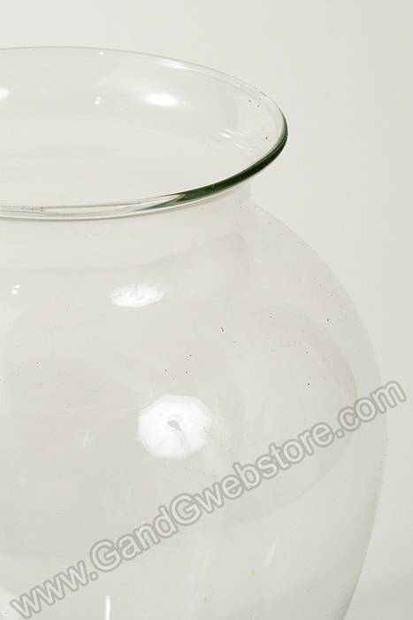 7.5&quot; Glass Ginger Vase Clear