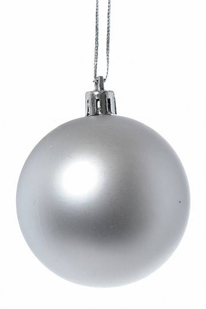 2.25" Matte Plastic Ball Silver Pkg/12