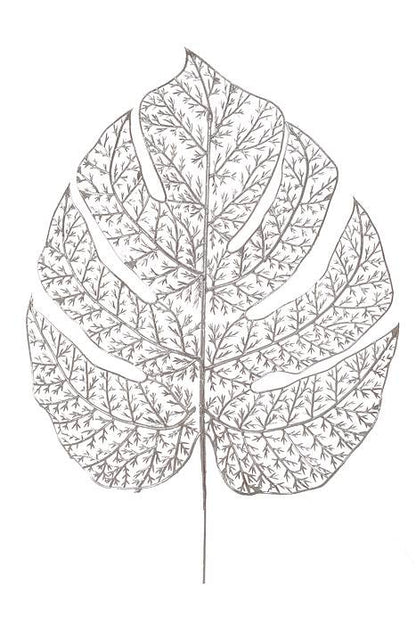 11" Metallic Montera Leaf Silver
