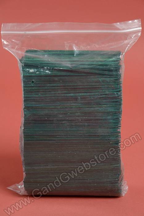 6" Un-wired Wood Pick Green Pkg/1000