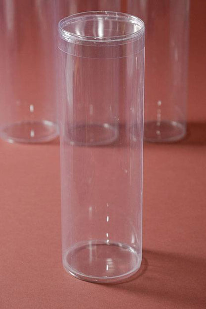 3" X 9" Plastic Cylinder Box Clear Pkg/6