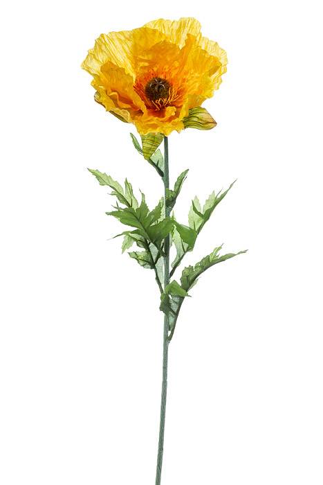 28&quot; Silk Poppy Spray Yellow