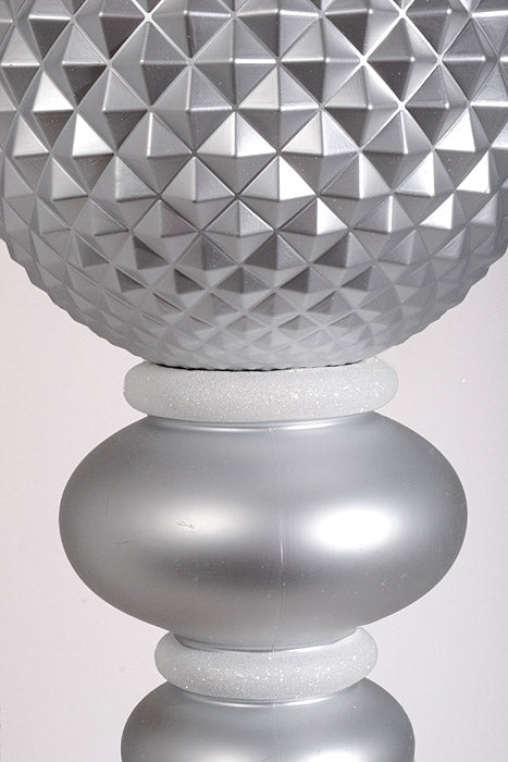 34" Finial Ornament Silver/White