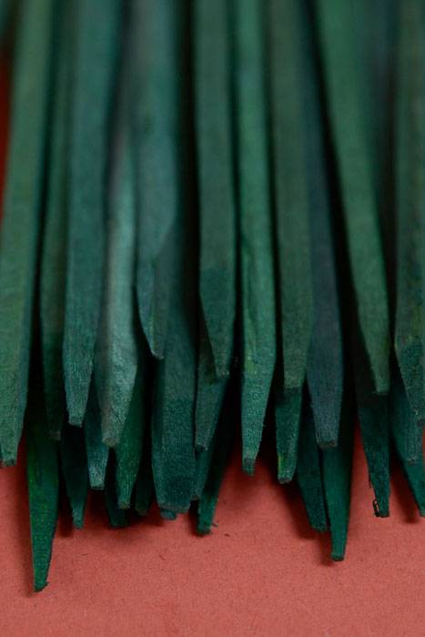 6" Un-wired Wood Pick Green Pkg/1000