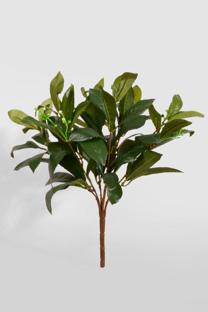 16" Artificial Laurel Leaf Bush Green