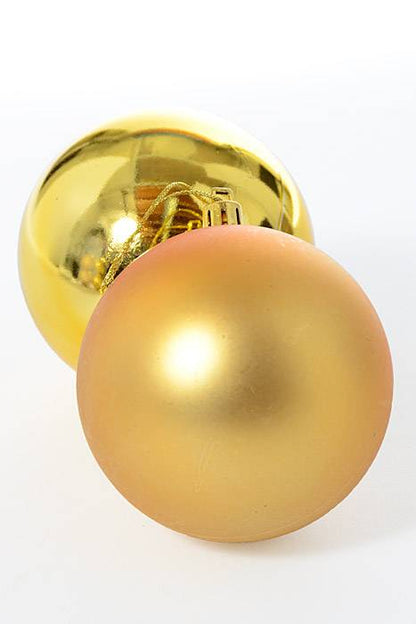 3" Shiny/matt Plastic Ball Gold Pkg/6