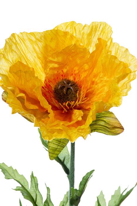28&quot; Silk Poppy Spray Yellow
