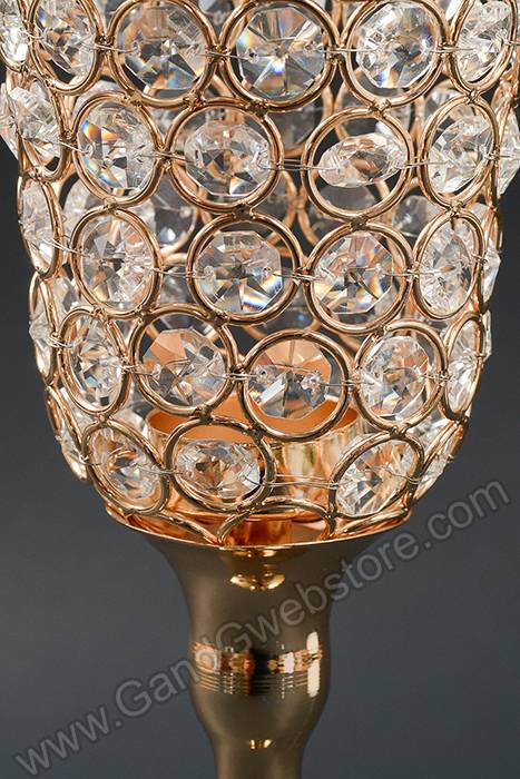 14.5" Crystal Candle Holder Gold